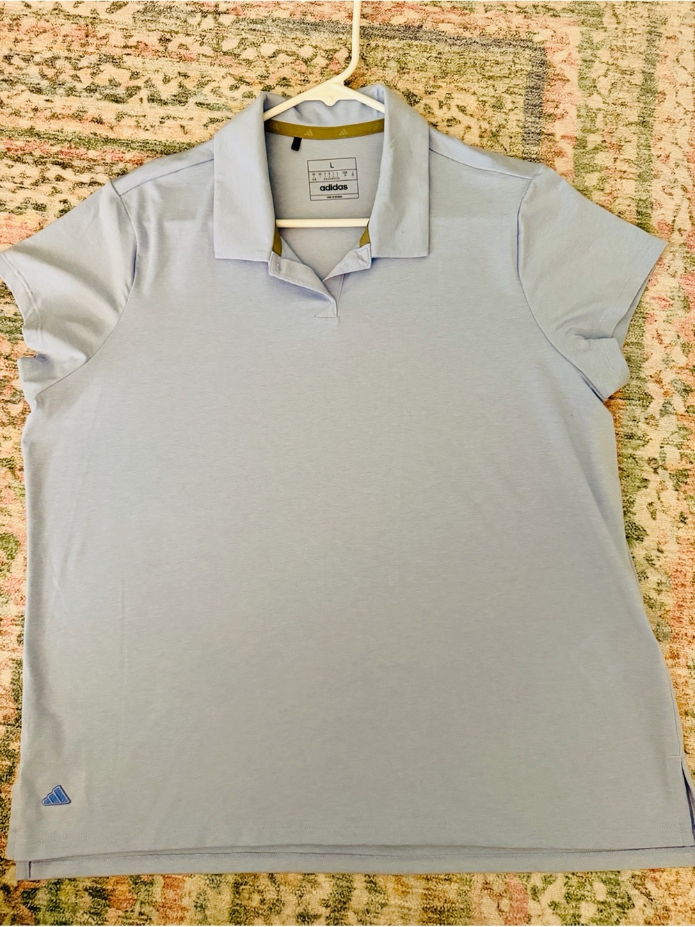 Adidas Light Blue Women's Polo Top Sz Large